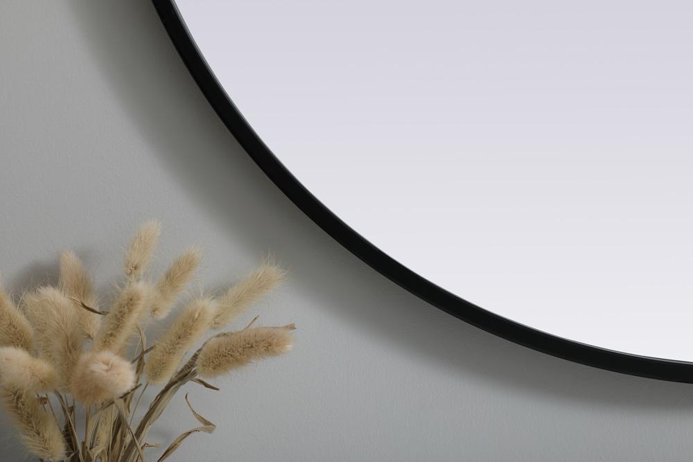Elegant Furniture & Lighting - Asha Metal Frame Oval Mirror 27x36 Inch in Black - MR2A2736BLK veiw 6