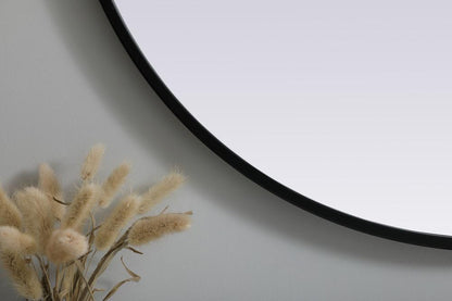 Elegant Furniture & Lighting - Asha Metal Frame Oval Mirror 27x36 Inch in Black - MR2A2736BLK veiw 6