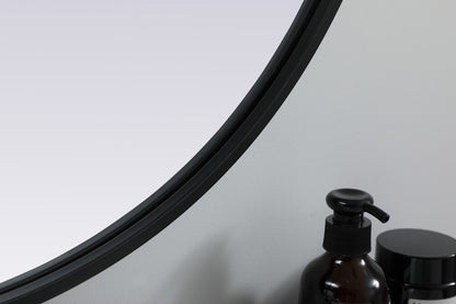 Elegant Furniture & Lighting - Asha Metal Frame Oval Mirror 27x36 Inch in Black - MR2A2736BLK veiw 7