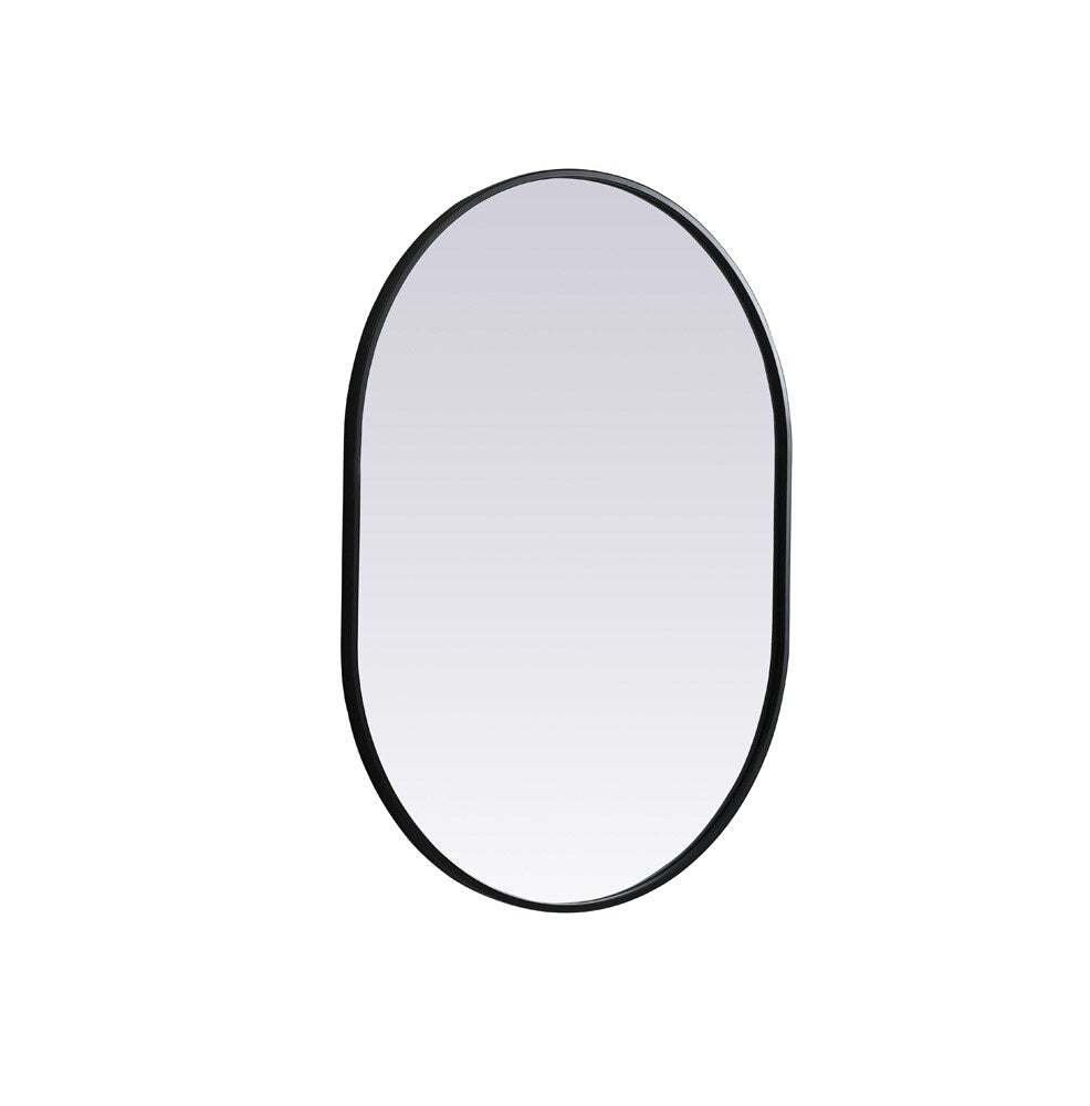 Elegant Furniture & Lighting - Asha Metal Frame Oval Mirror 27x36 Inch in Black - MR2A2736BLK veiw 8