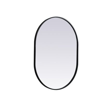 Elegant Furniture & Lighting - Asha Metal Frame Oval Mirror 27x36 Inch in Black - MR2A2736BLK veiw 8