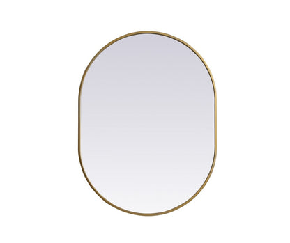 Elegant Furniture & Lighting - Asha Metal Frame Oval Mirror 27x36 Inch in Brass - MR2A2736BRS veiw 1