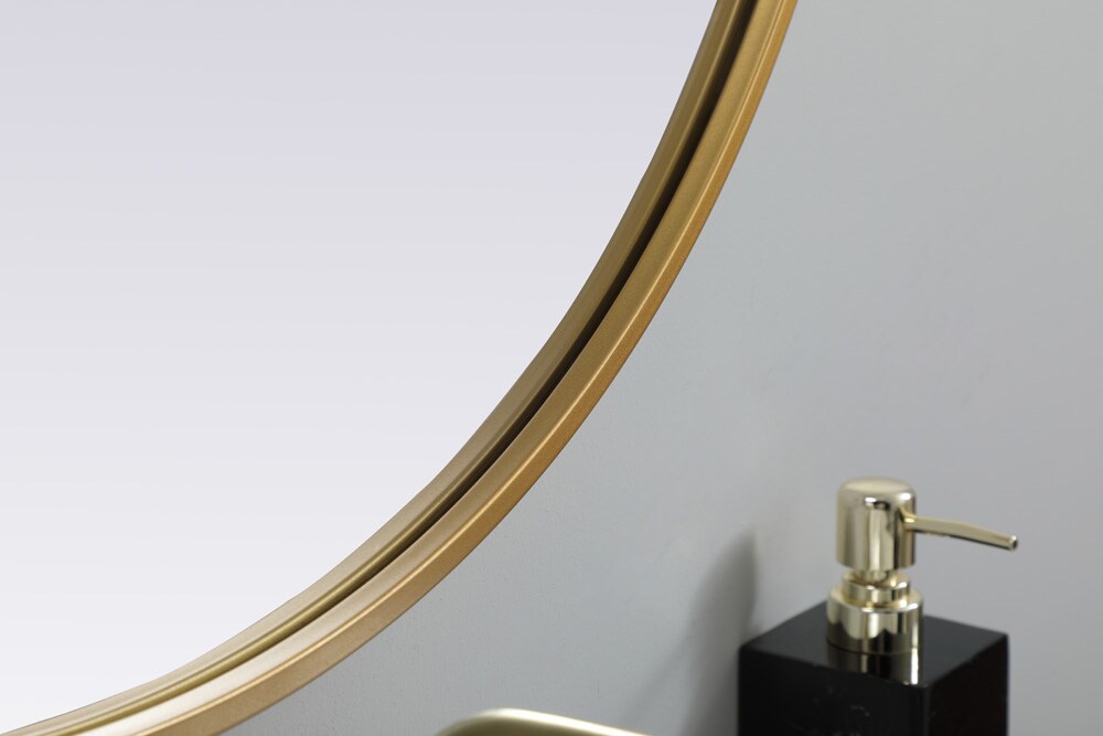 Elegant Furniture & Lighting - Asha Metal Frame Oval Mirror 27x36 Inch in Brass - MR2A2736BRS veiw 7