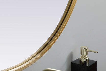 Elegant Furniture & Lighting - Asha Metal Frame Oval Mirror 27x36 Inch in Brass - MR2A2736BRS veiw 7