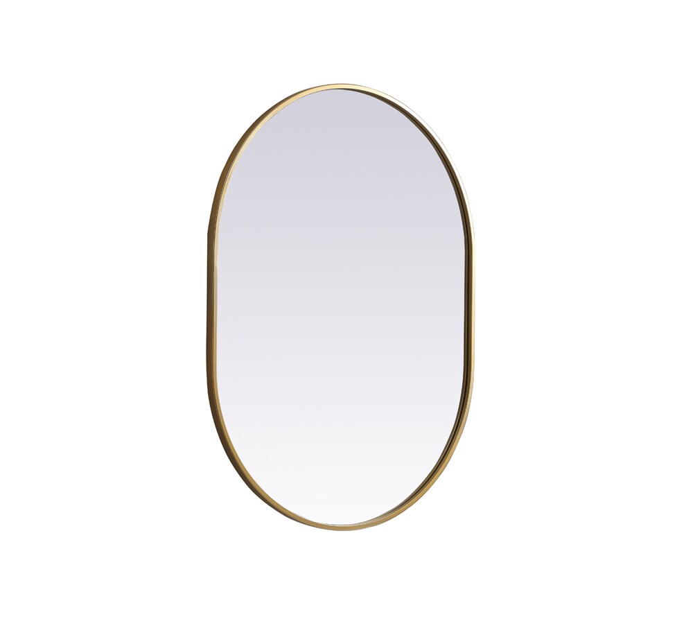 Elegant Furniture & Lighting - Asha Metal Frame Oval Mirror 27x36 Inch in Brass - MR2A2736BRS veiw 8