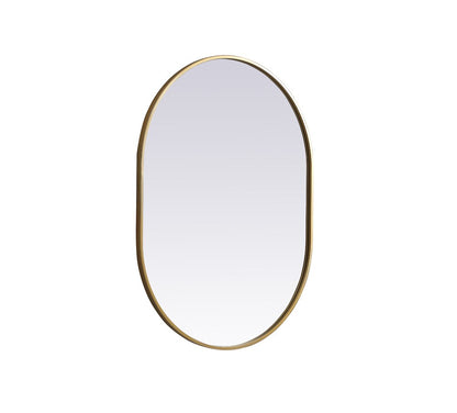 Elegant Furniture & Lighting - Asha Metal Frame Oval Mirror 27x36 Inch in Brass - MR2A2736BRS veiw 8