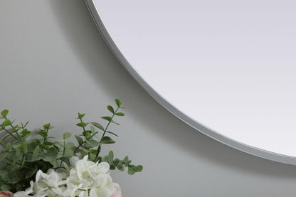 Elegant Furniture & Lighting - Asha Metal Frame Oval Mirror 27x36 Inch in Silver - MR2A2736SIL veiw 6