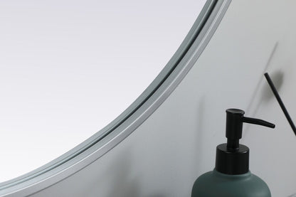 Elegant Furniture & Lighting - Asha Metal Frame Oval Mirror 27x36 Inch in Silver - MR2A2736SIL veiw 7