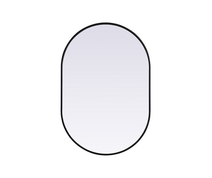 Elegant Furniture & Lighting - Asha Metal Frame Oval Mirror 27x40 Inch in Black - MR2A2740BLK veiw 1