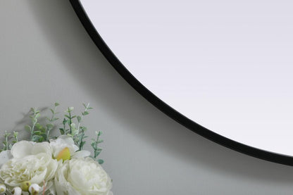 Elegant Furniture & Lighting - Asha Metal Frame Oval Mirror 27x40 Inch in Black - MR2A2740BLK veiw 6