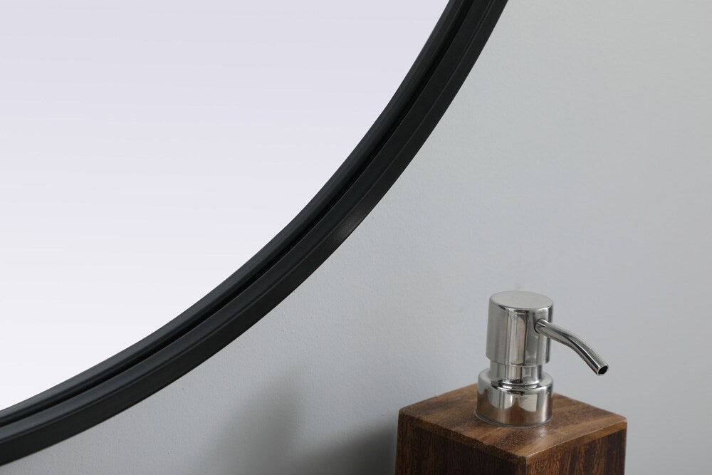 Elegant Furniture & Lighting - Asha Metal Frame Oval Mirror 27x40 Inch in Black - MR2A2740BLK veiw 7