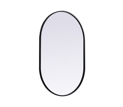 Elegant Furniture & Lighting - Asha Metal Frame Oval Mirror 27x40 Inch in Black - MR2A2740BLK veiw 8
