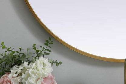 Elegant Furniture & Lighting - Asha Metal Frame Oval Mirror 27x40 Inch in Brass - MR2A2740BRS veiw 6