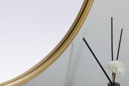 Elegant Furniture & Lighting - Asha Metal Frame Oval Mirror 27x40 Inch in Brass - MR2A2740BRS veiw 7