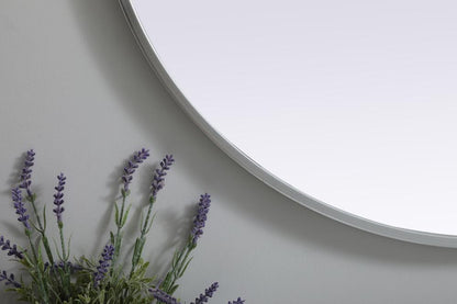 Elegant Furniture & Lighting - Asha Metal Frame Oval Mirror 27x40 Inch in Silver - MR2A2740SIL veiw 6