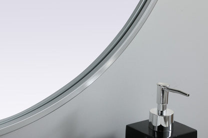 Elegant Furniture & Lighting - Asha Metal Frame Oval Mirror 27x40 Inch in Silver - MR2A2740SIL veiw 7