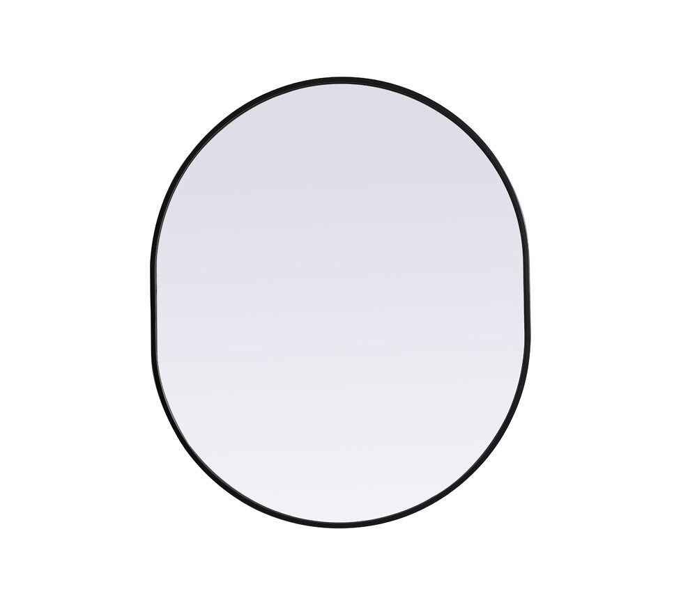 Elegant Furniture & Lighting - Asha Metal Frame Oval Mirror 30x36 Inch in Black - MR2A3036BLK veiw 1