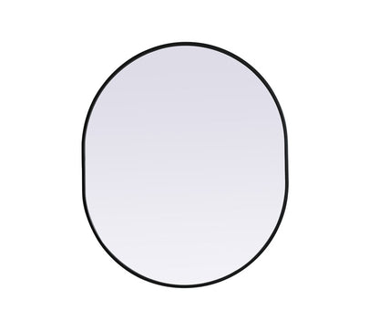 Elegant Furniture & Lighting - Asha Metal Frame Oval Mirror 30x36 Inch in Black - MR2A3036BLK veiw 1