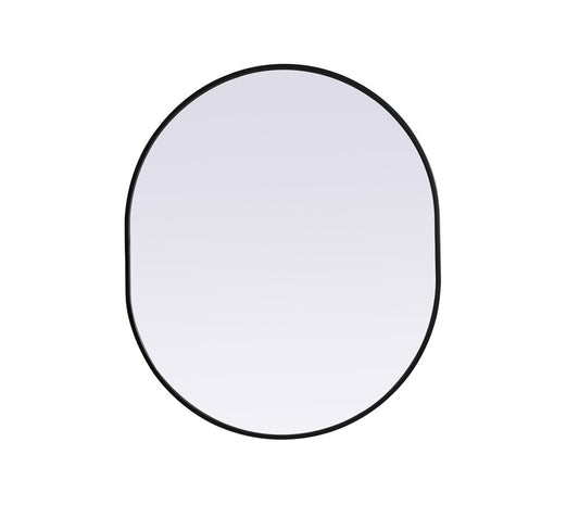 Elegant Furniture & Lighting - Asha Metal Frame Oval Mirror 30x36 Inch in Black - MR2A3036BLK veiw 1
