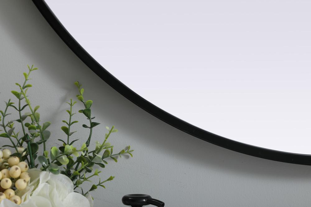 Elegant Furniture & Lighting - Asha Metal Frame Oval Mirror 30x36 Inch in Black - MR2A3036BLK veiw 6