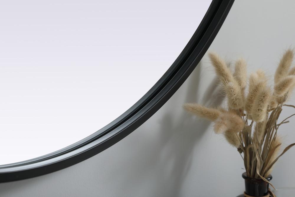 Elegant Furniture & Lighting - Asha Metal Frame Oval Mirror 30x36 Inch in Black - MR2A3036BLK veiw 7