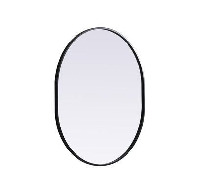 Elegant Furniture & Lighting - Asha Metal Frame Oval Mirror 30x36 Inch in Black - MR2A3036BLK veiw 8