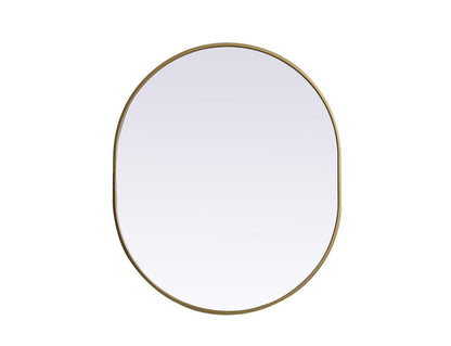 Elegant Furniture & Lighting - Asha Metal Frame Oval Mirror 30x36 Inch in Brass - MR2A3036BRS veiw 1