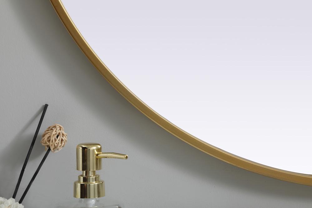 Elegant Furniture & Lighting - Asha Metal Frame Oval Mirror 30x36 Inch in Brass - MR2A3036BRS veiw 6