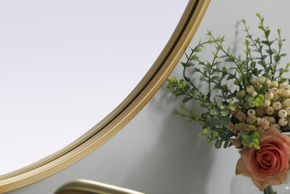 Elegant Furniture & Lighting - Asha Metal Frame Oval Mirror 30x36 Inch in Brass - MR2A3036BRS veiw 7