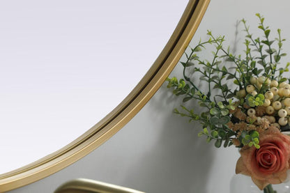 Elegant Furniture & Lighting - Asha Metal Frame Oval Mirror 30x36 Inch in Brass - MR2A3036BRS veiw 7