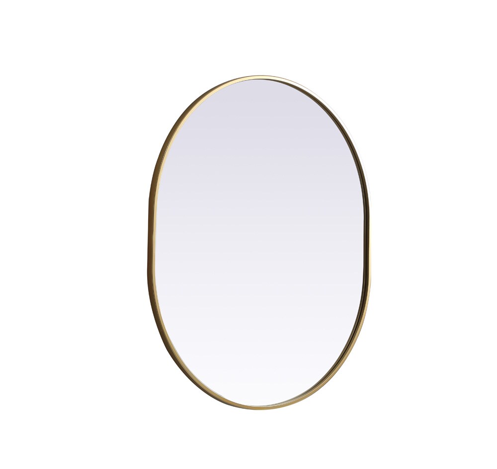 Elegant Furniture & Lighting - Asha Metal Frame Oval Mirror 30x36 Inch in Brass - MR2A3036BRS veiw 8