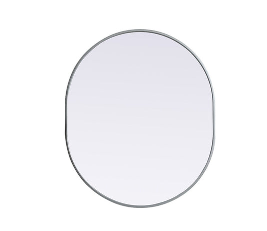 Elegant Furniture & Lighting - Asha Metal Frame Oval Mirror 30x36 Inch in Silver - MR2A3036SIL veiw 1