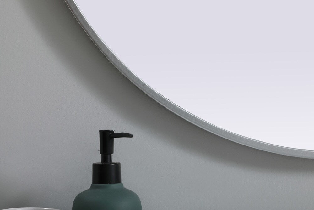Elegant Furniture & Lighting - Asha Metal Frame Oval Mirror 30x36 Inch in Silver - MR2A3036SIL veiw 6