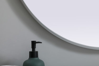 Elegant Furniture & Lighting - Asha Metal Frame Oval Mirror 30x36 Inch in Silver - MR2A3036SIL veiw 6