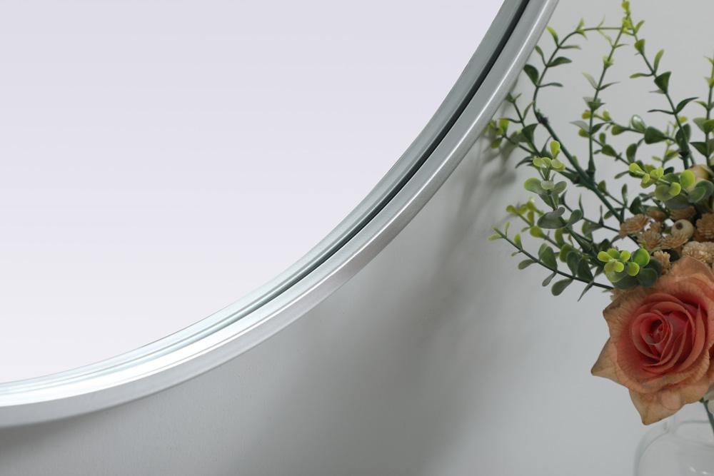 Elegant Furniture & Lighting - Asha Metal Frame Oval Mirror 30x36 Inch in Silver - MR2A3036SIL veiw 7