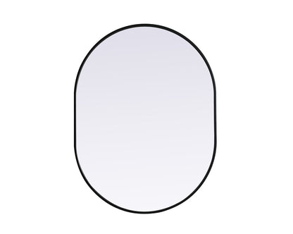 Elegant Furniture & Lighting - Asha Metal Frame Oval Mirror 30x40 Inch in Black - MR2A3040BLK veiw 1
