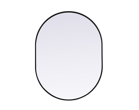 Elegant Furniture & Lighting - Asha Metal Frame Oval Mirror 30x40 Inch in Black - MR2A3040BLK veiw 1