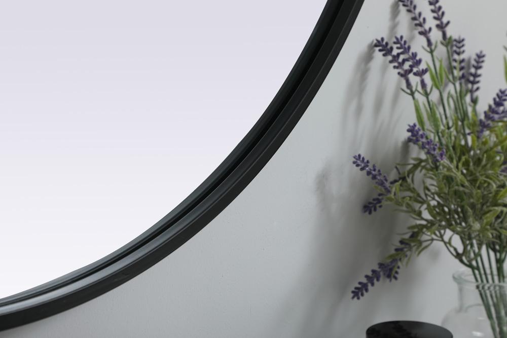 Elegant Furniture & Lighting - Asha Metal Frame Oval Mirror 30x40 Inch in Black - MR2A3040BLK veiw 7