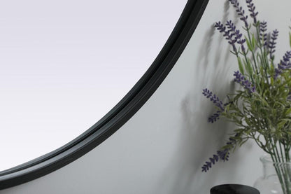 Elegant Furniture & Lighting - Asha Metal Frame Oval Mirror 30x40 Inch in Black - MR2A3040BLK veiw 7