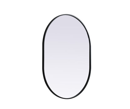 Elegant Furniture & Lighting - Asha Metal Frame Oval Mirror 30x40 Inch in Black - MR2A3040BLK veiw 8