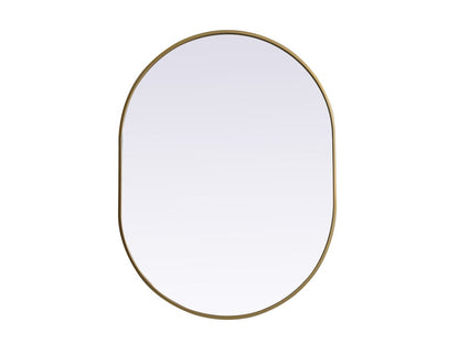 Elegant Furniture & Lighting - Asha Metal Frame Oval Mirror 30x40 Inch in Brass - MR2A3040BRS veiw 1