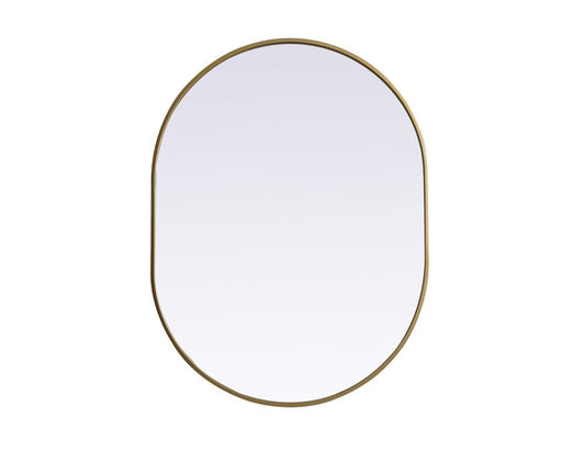 Elegant Furniture & Lighting - Asha Metal Frame Oval Mirror 30x40 Inch in Brass - MR2A3040BRS veiw 1