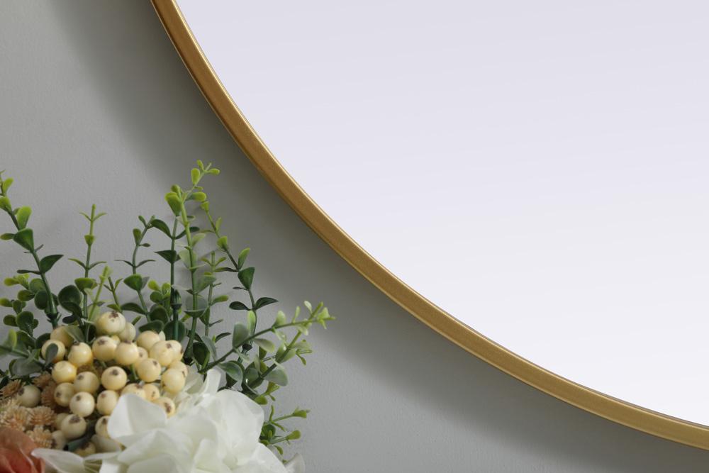 Elegant Furniture & Lighting - Asha Metal Frame Oval Mirror 30x40 Inch in Brass - MR2A3040BRS veiw 6