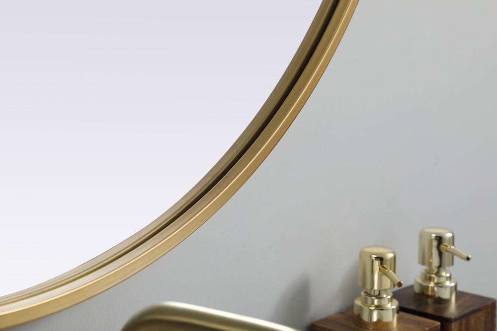 Elegant Furniture & Lighting - Asha Metal Frame Oval Mirror 30x40 Inch in Brass - MR2A3040BRS veiw 7