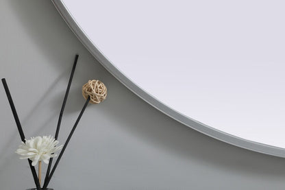 Elegant Furniture & Lighting - Asha Metal Frame Oval Mirror 30x40 Inch in Silver - MR2A3040SIL veiw 6