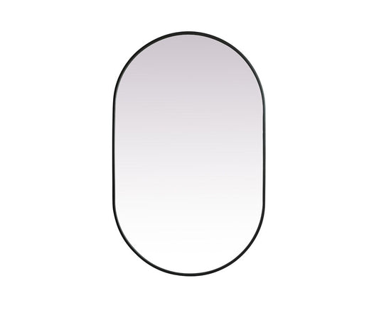 Elegant Furniture & Lighting - Asha Metal Frame Oval Mirror 30x48 Inch in Black - MR2A3048BLK veiw 1