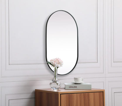 Elegant Furniture & Lighting - Asha Metal Frame Oval Mirror 30x48 Inch in Black - MR2A3048BLK veiw 4