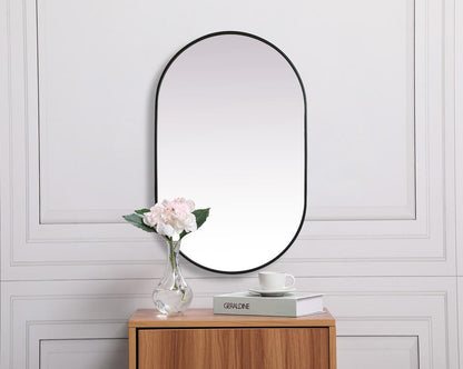 Elegant Furniture & Lighting - Asha Metal Frame Oval Mirror 30x48 Inch in Black - MR2A3048BLK veiw 5