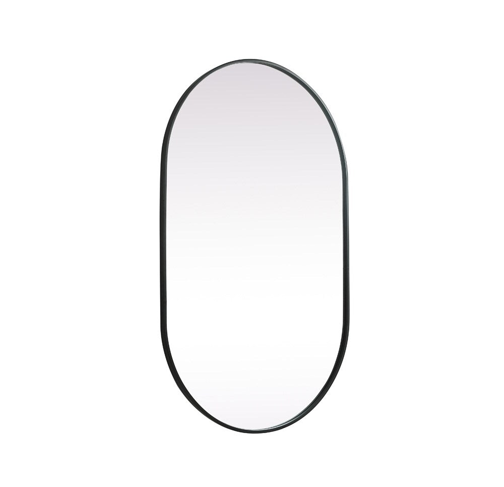 Elegant Furniture & Lighting - Asha Metal Frame Oval Mirror 30x48 Inch in Black - MR2A3048BLK veiw 8