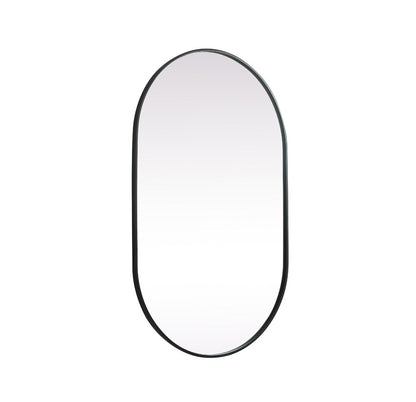 Elegant Furniture & Lighting - Asha Metal Frame Oval Mirror 30x48 Inch in Black - MR2A3048BLK veiw 8